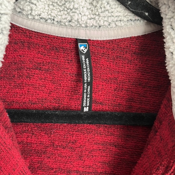 Kuhl Alska 1/4 Zip Pullover Fleece - Faux Shearling Burgundy - Picture 7 of 10